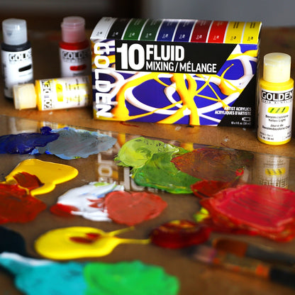 GOLDEN Fluid Acrylic Mixing Set of 10 x 30ml