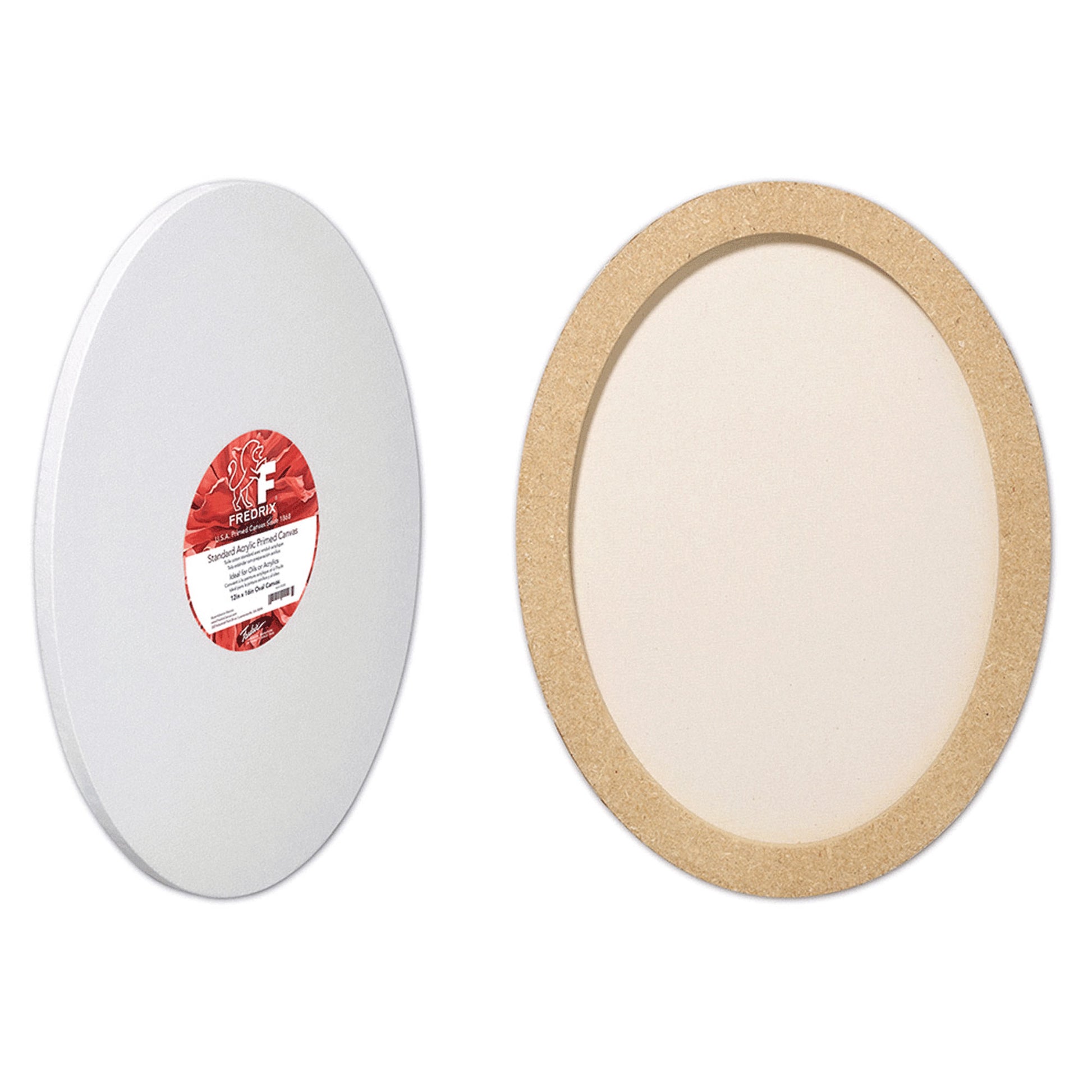 Fredrix Oval Stretched Canvas - Front and Back