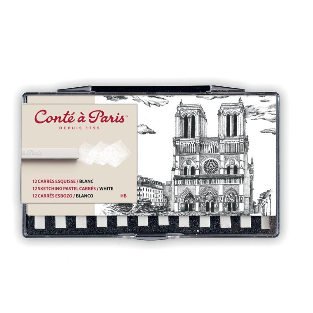 Conte a Paris : Carres : Sketching Crayon : White : HB : Set of 12