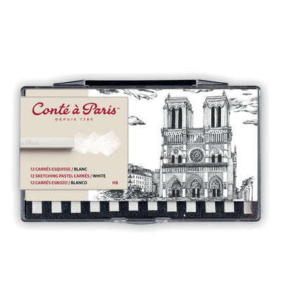 Conte a Paris : Carres : Sketching Crayon : White : HB : Set of 12