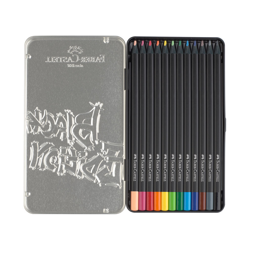 Faber-Castell : Black Edition : Coloured Pencils : Metal Tin Set of 12