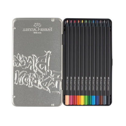 Faber-Castell : Black Edition : Coloured Pencils : Metal Tin Set of 12