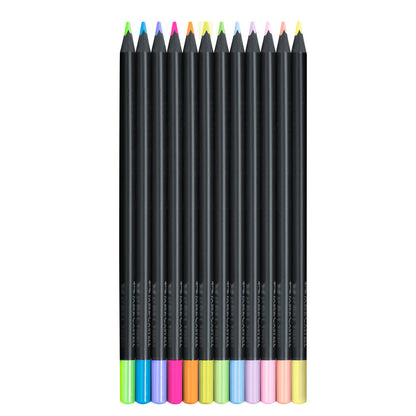 Faber-Castell : Black Edition : Coloured Pencils : Neon and Pastel : Set of 12