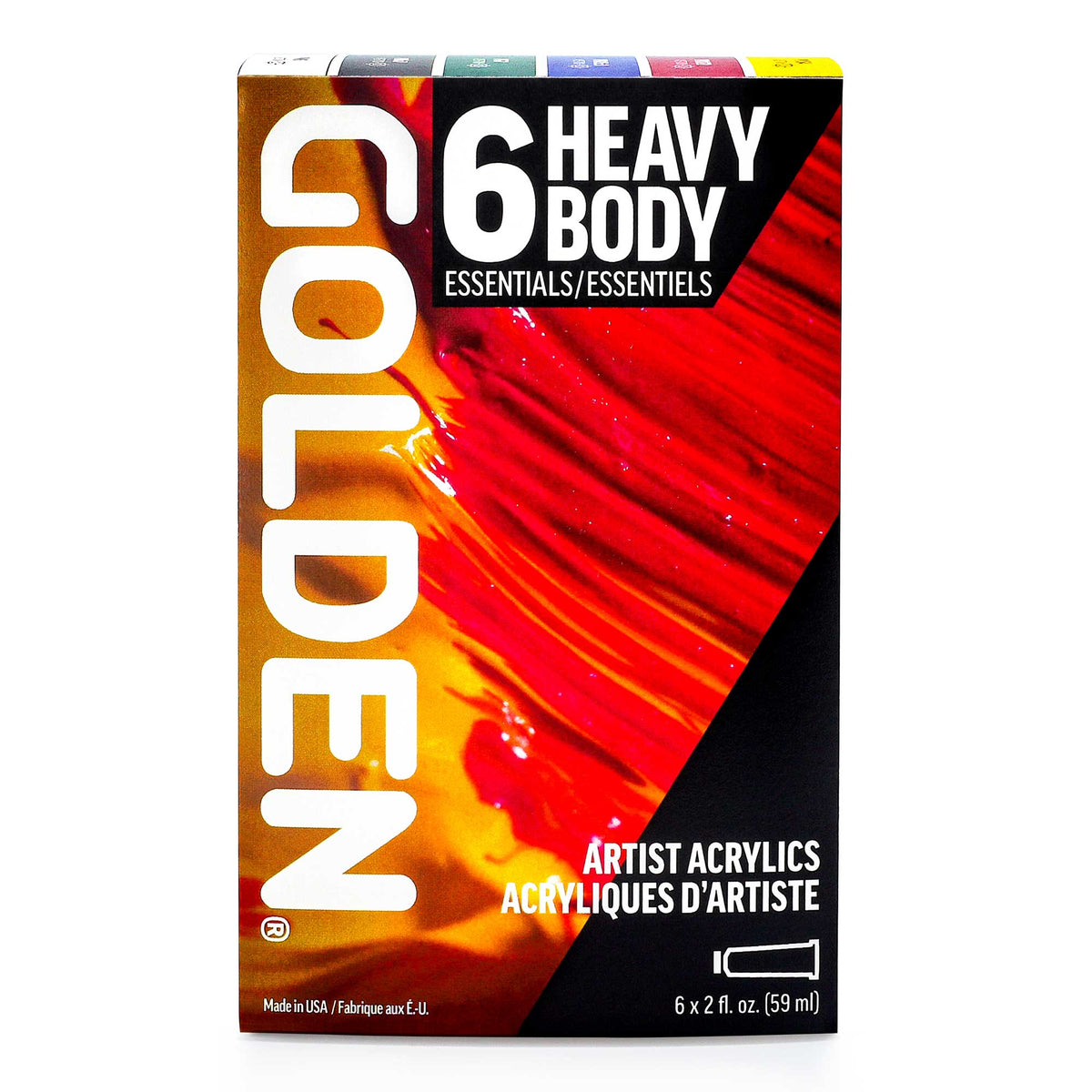 Golden Heavy Body Artist Acrylics Essentials Set 6 x 59ml