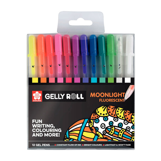 Sakura : Gelly Roll Pen : Moonlight Fluorescent Pens : Set of 12