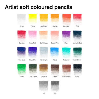 Winsor & Newton : Studio Collection : Colour Pencil : Wallet Set of 27