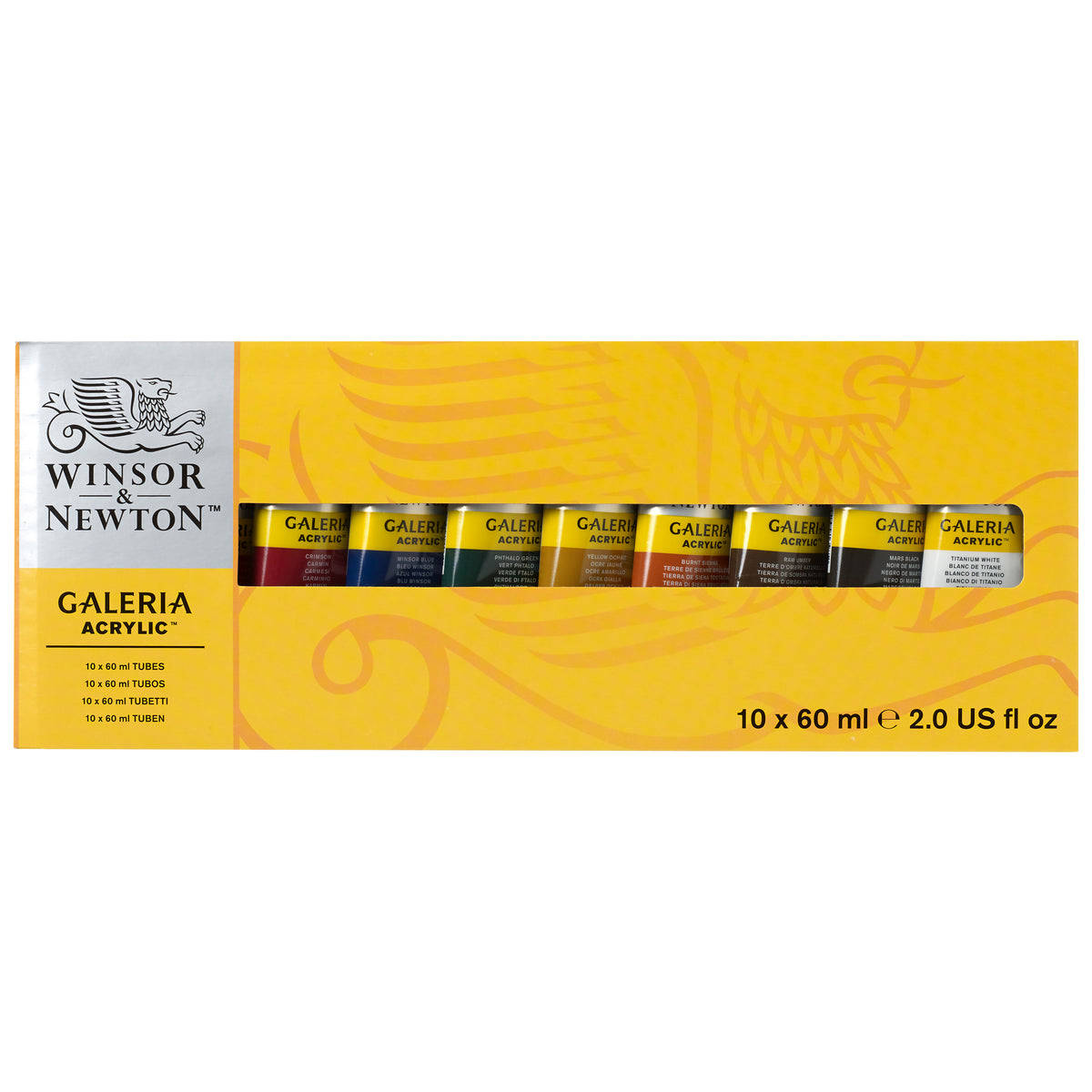 Winsor &amp; Newton Galeria Acrylic - Set of 10 x 60ml Tubes