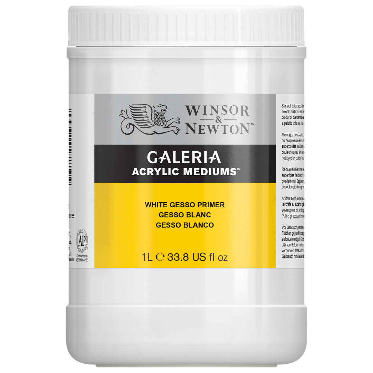 Winsor &amp; Newton Galeria White Gesso Primer - 1 Litre