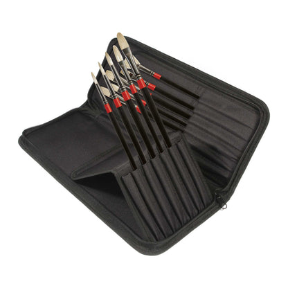 Daler-Rowney Georgian Oil Brush Classic Collection with one set of brushes standing