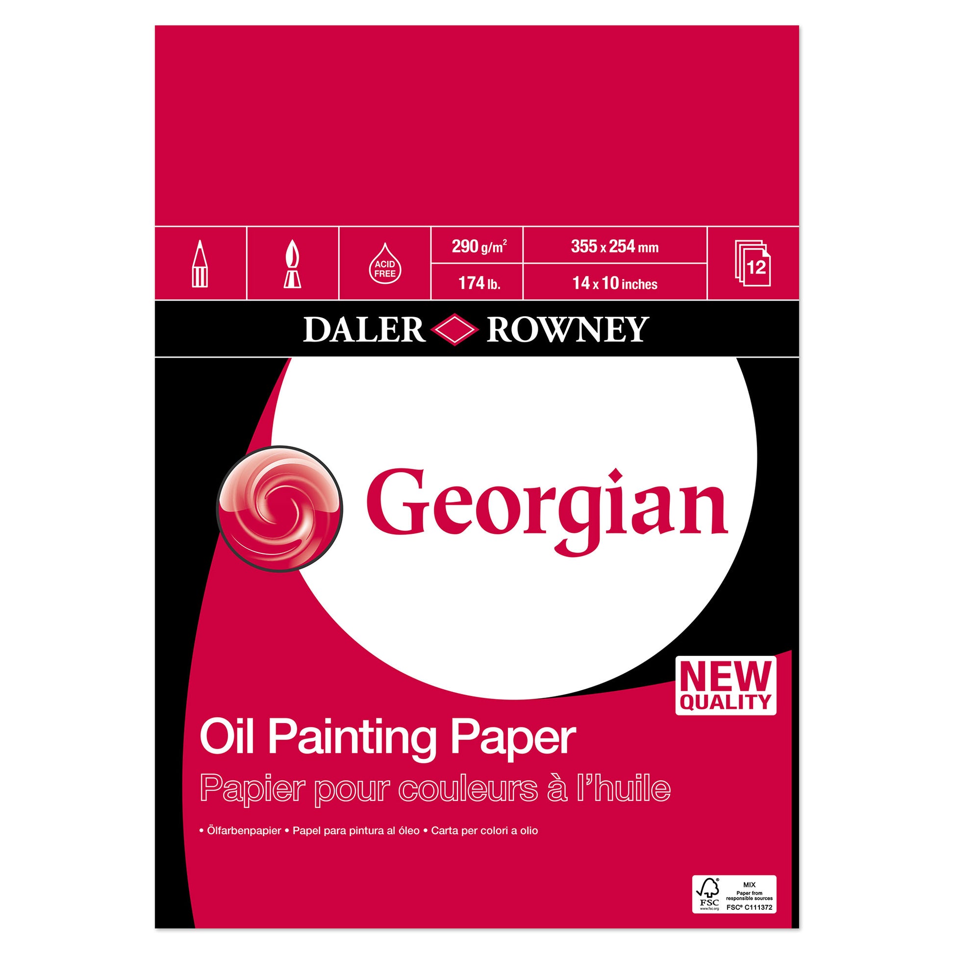 Daler-Rowney Georgian Oil Painting Pad - 14 x 10 inches