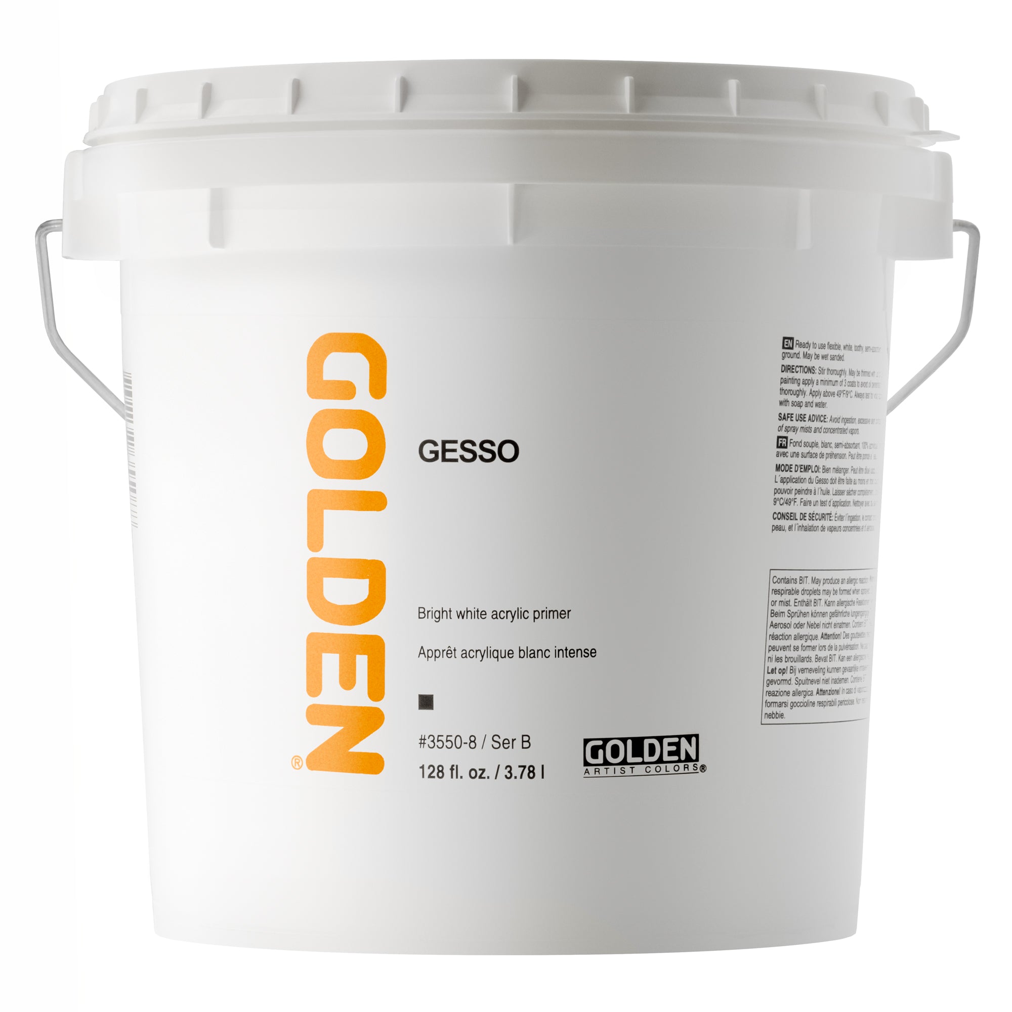 Golden Gesso Acrylic Primer - 3.78L - Bright White