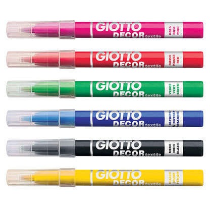 Giotto Decor Textile - Fabric Paint Markers - Set of 12