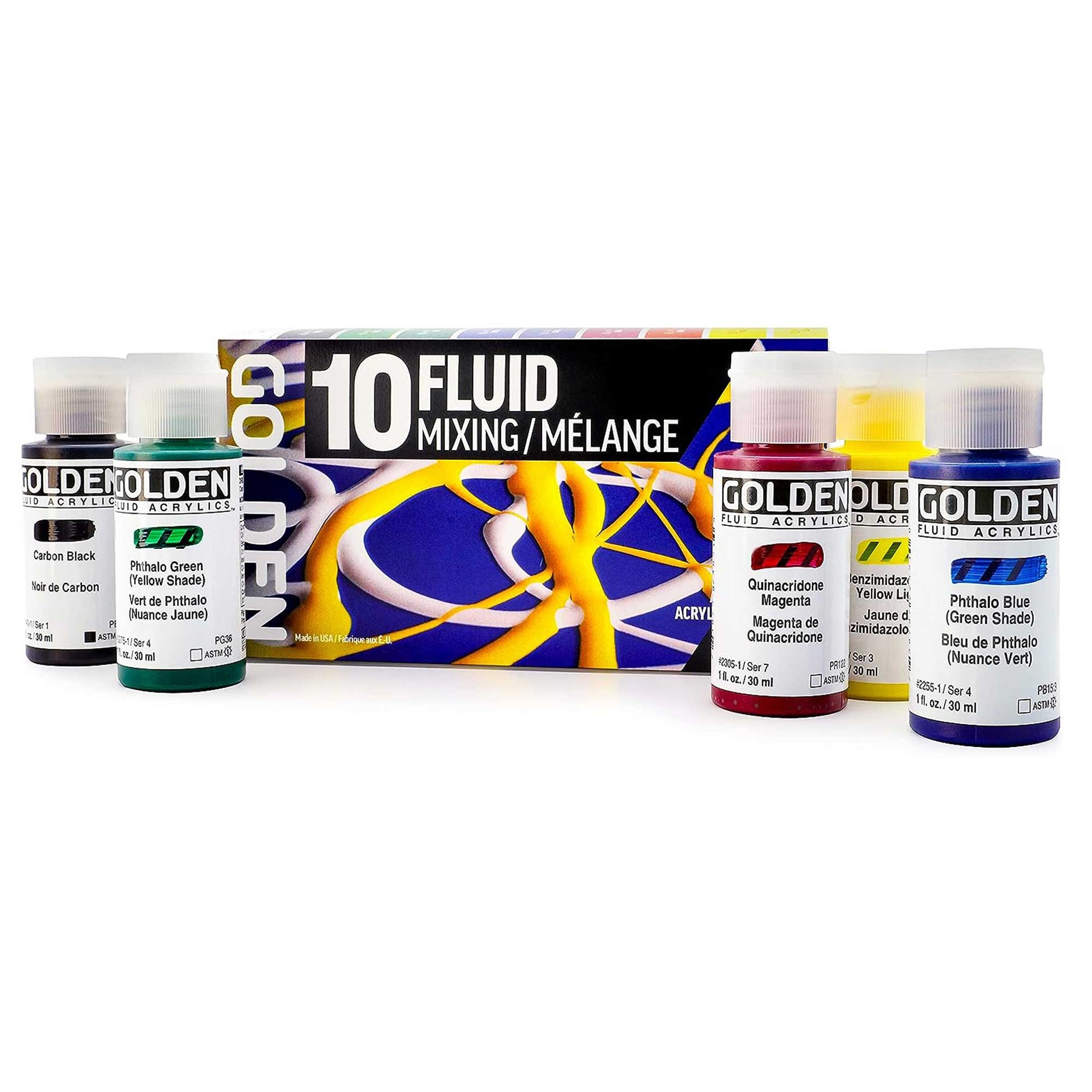 GOLDEN Fluid Acrylic Mixing Set Mood Photo