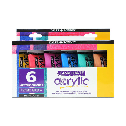 Daler-Rowney Graduate Acrylic Metallic Paints Set - Box