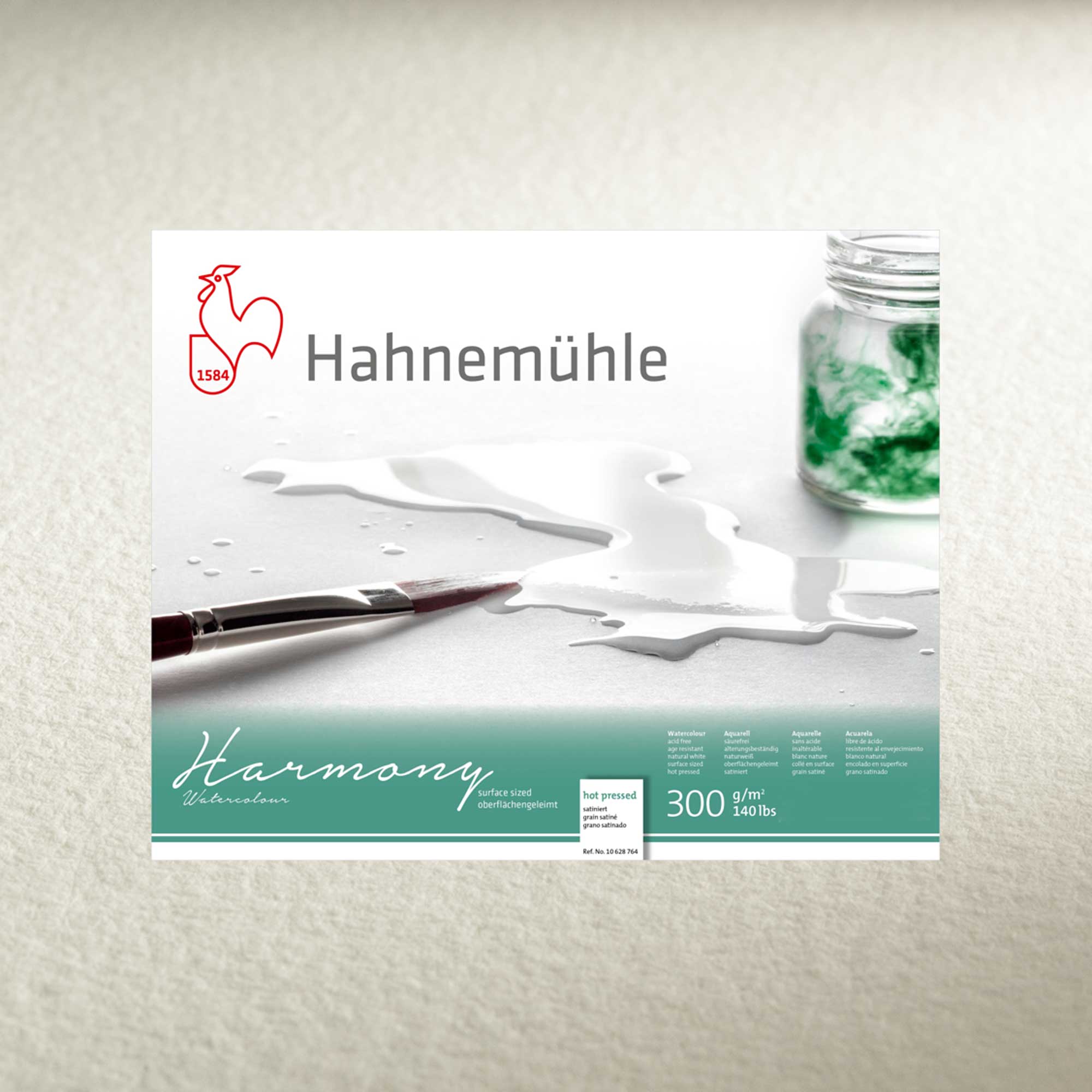 Hahnemühle Harmony Watercolour Paper 300gsm hot pressed 50 x 65cm, 10 sheets for smooth painting surfaces