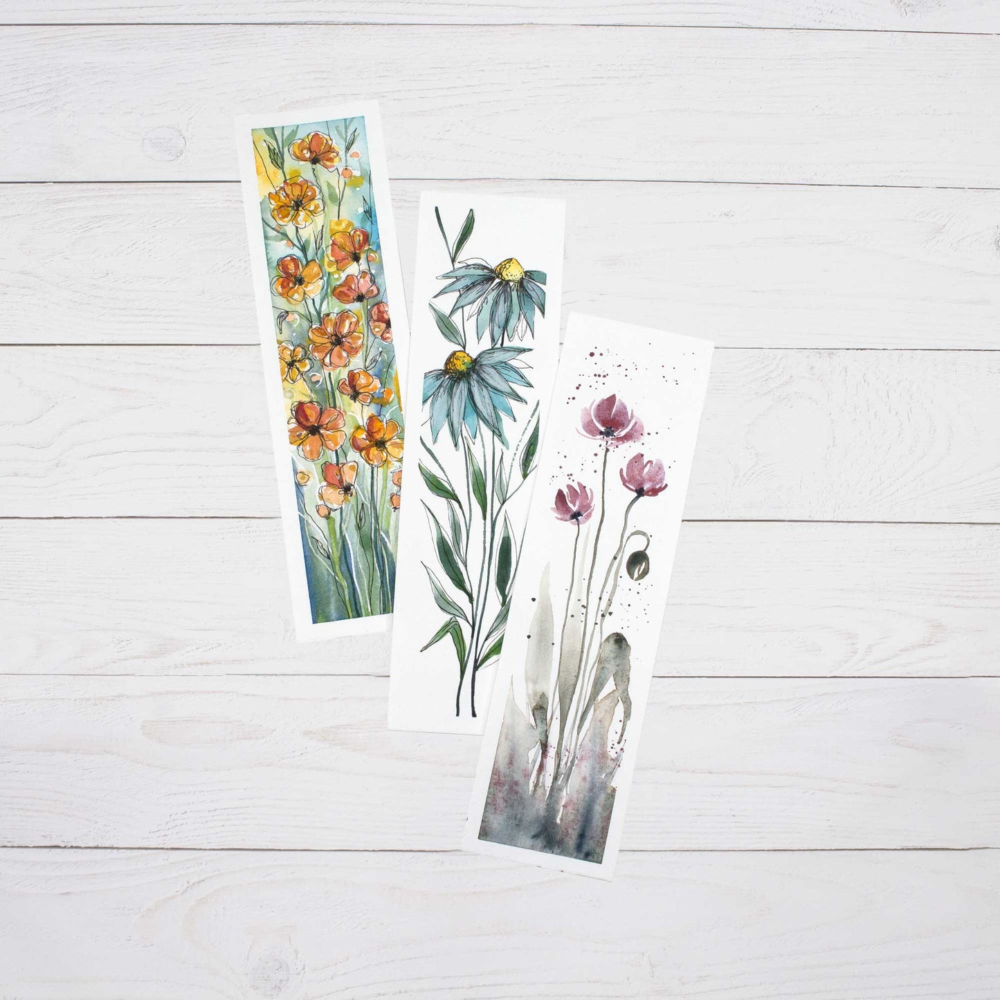 Hahnemuhle Watercolour Bookmark Pad Sample Paintings