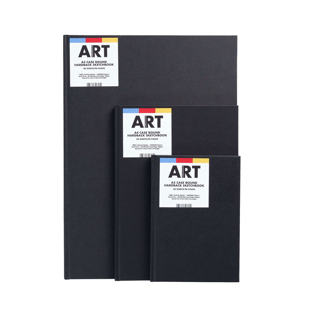 ARTdiscount Case-Bound Hardback Sketchbook - 140gsm - A3, A4, and A5