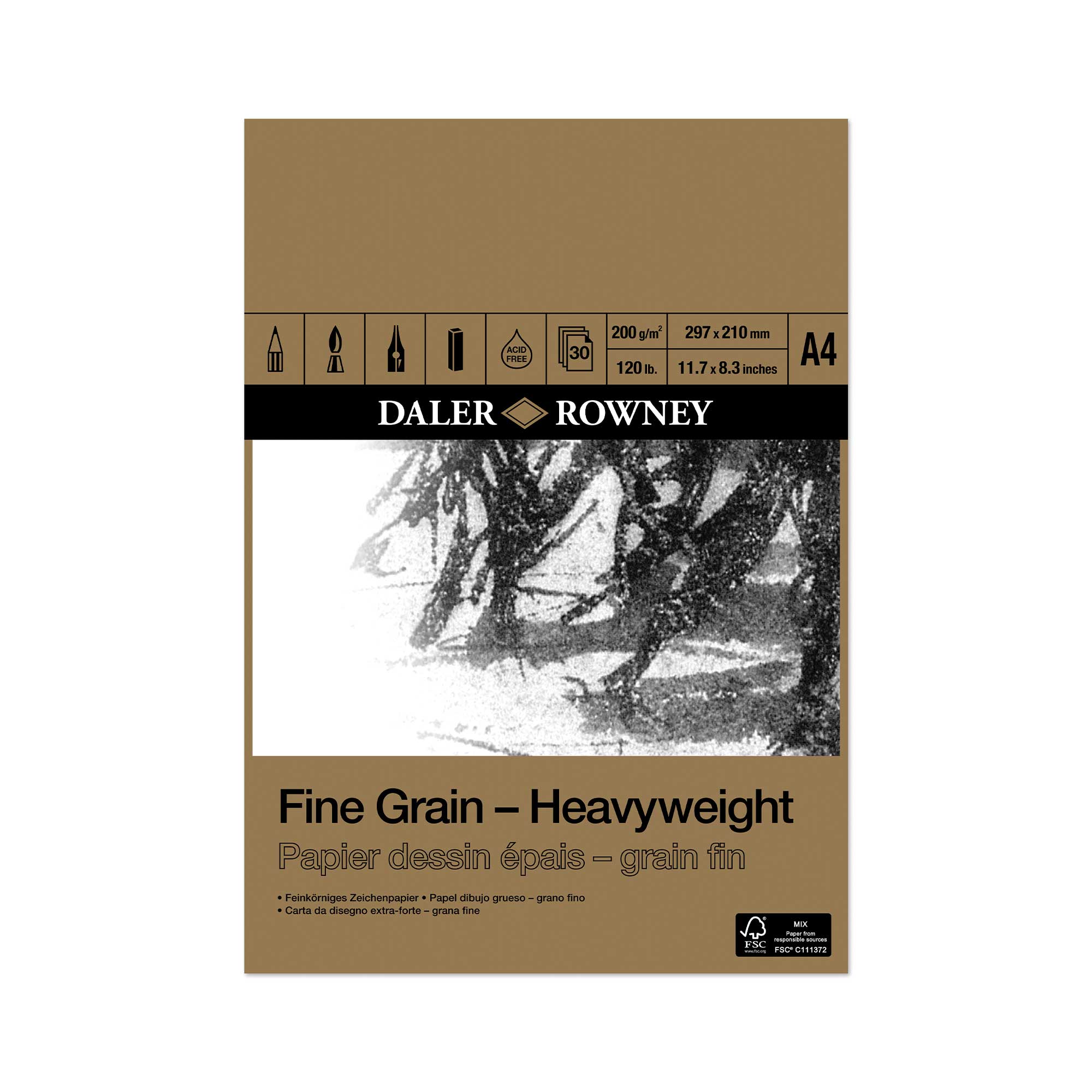 Daler-Rowney Fine Grain Heavyweight Cartridge Pad