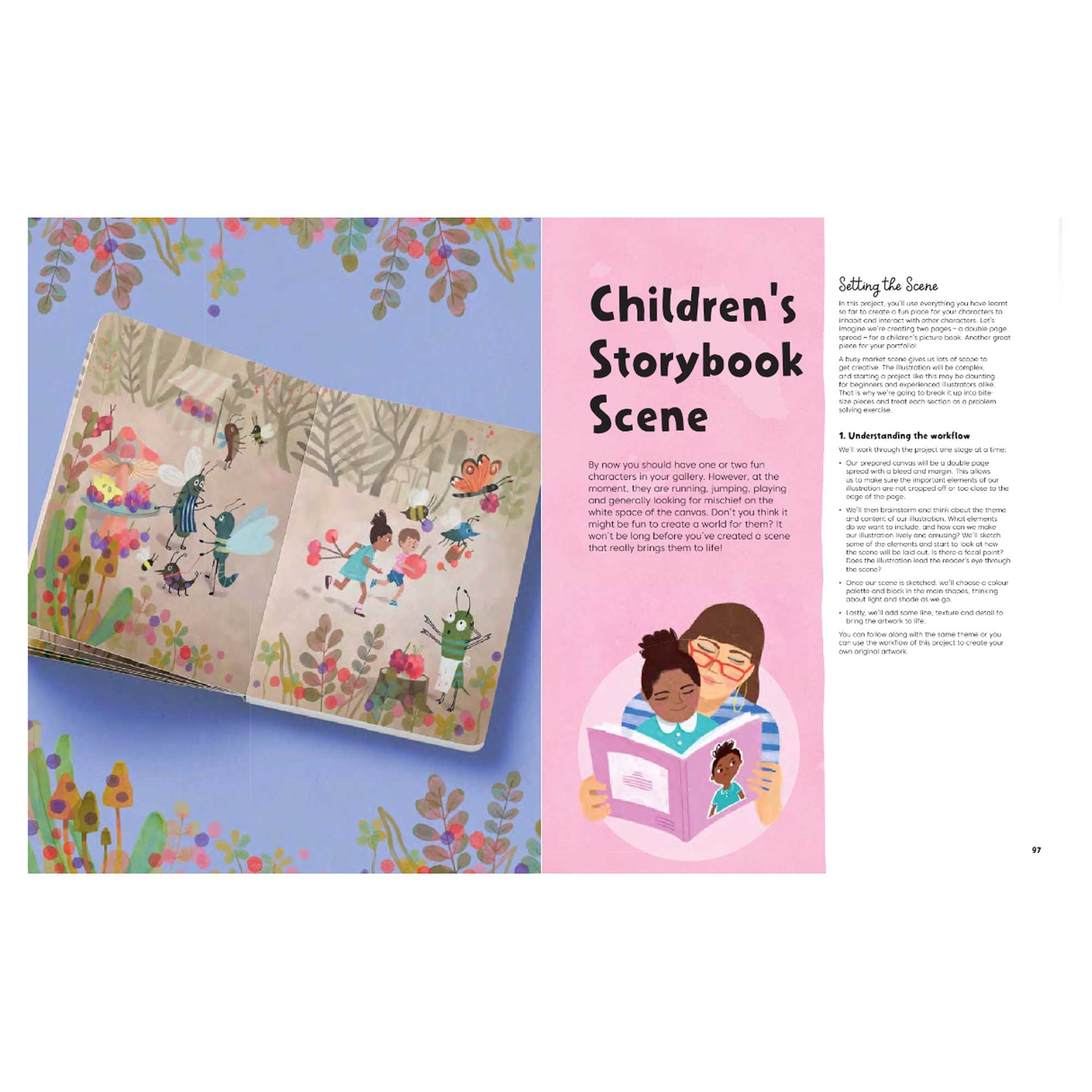 Sample Page 1 - Children's storybook scene. An introduction on to illustrate pages for a children's storybook