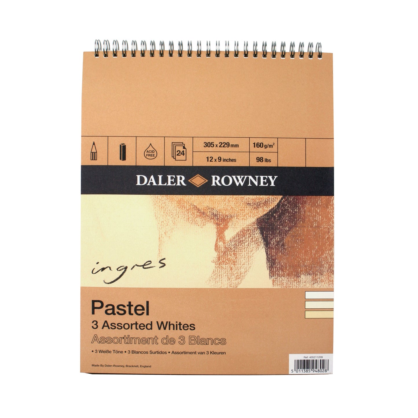 Daler-Rowney Ingres Spiral Pastel Pads - Assorted Whites