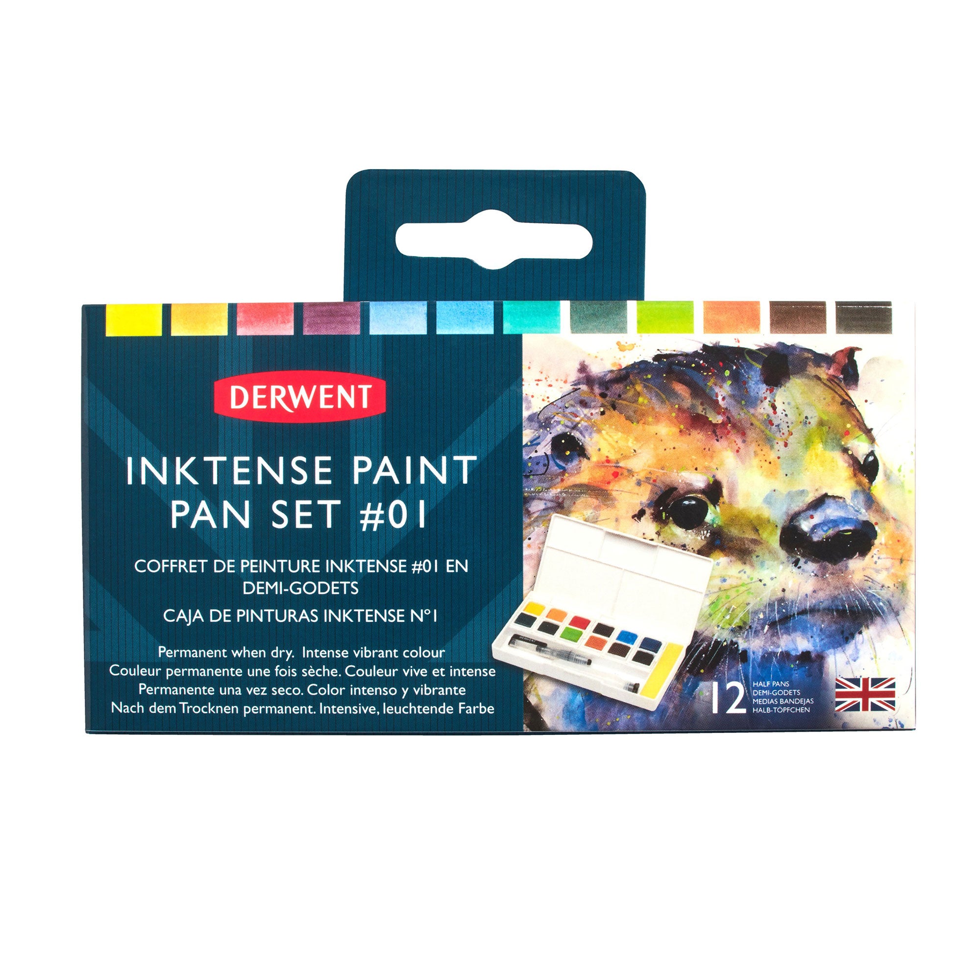 Derwent Inktense 12 Paint Pan Travel Set #1 Box