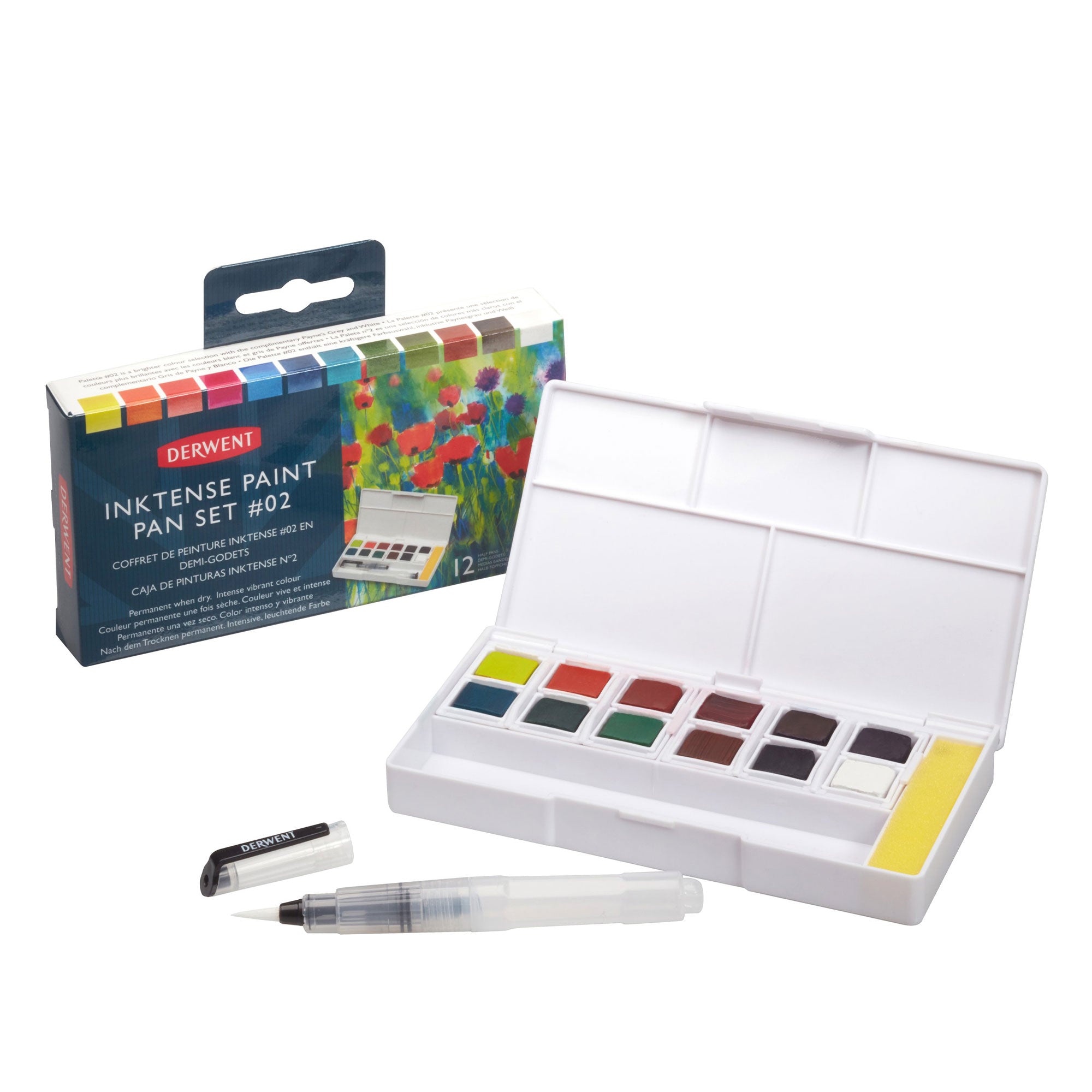 Derwent Inktense 12 Paint Pan Travel Set #2 with Box