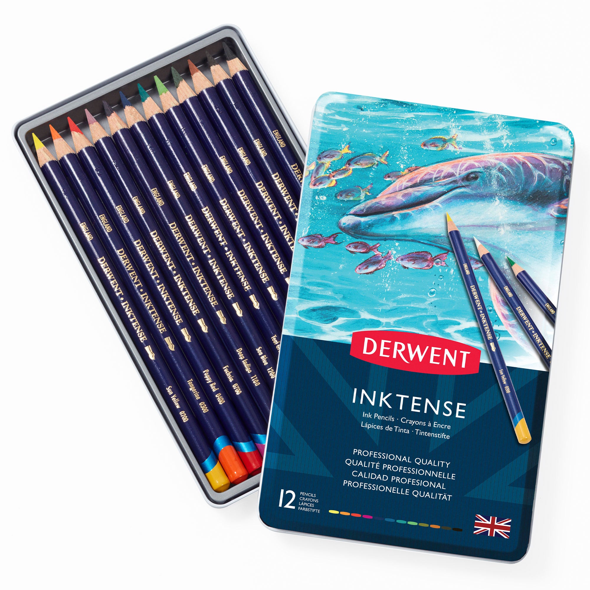 Derwent Inktense Pencils - Set of 12 - Box Open
