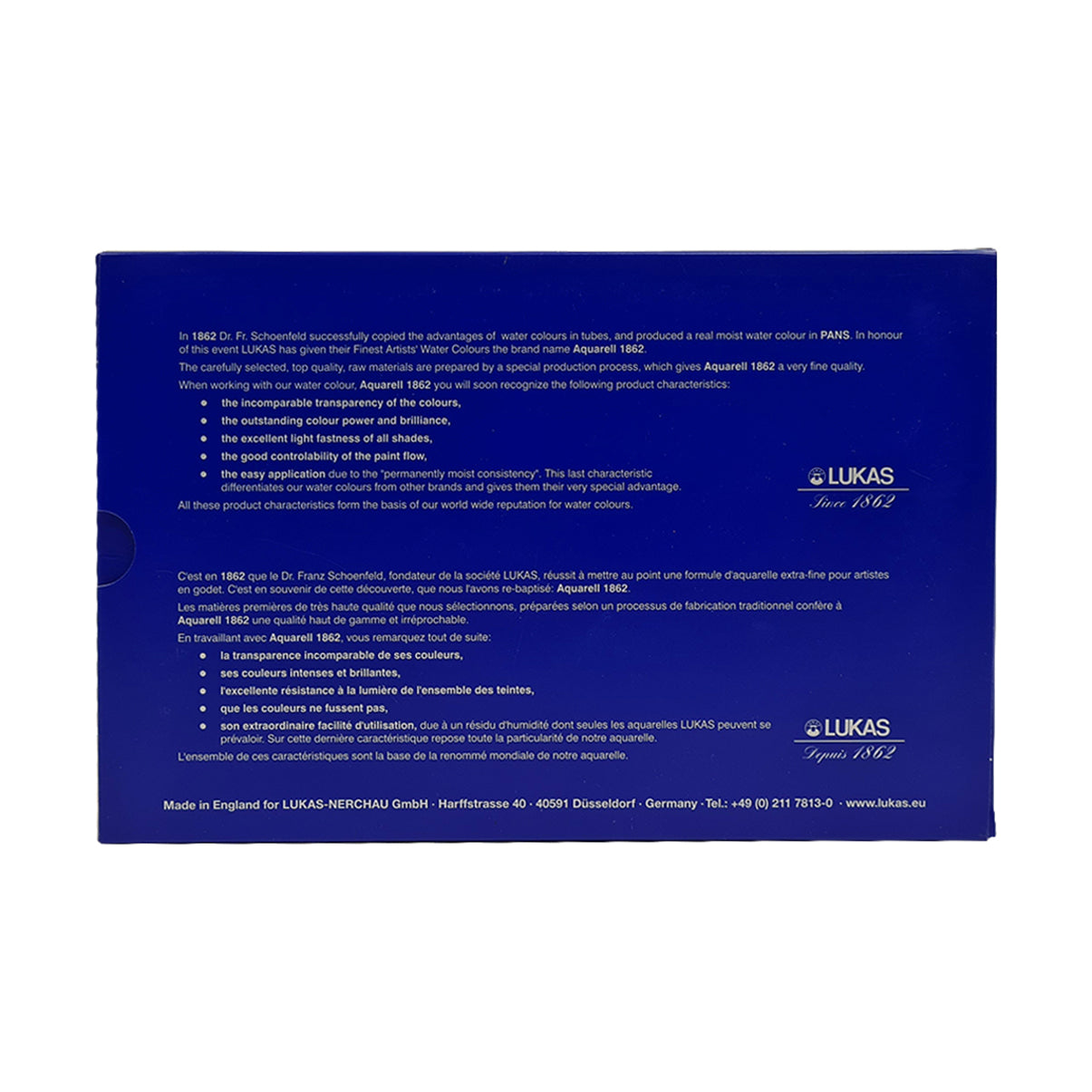 Lukas : 1862 : Watercolour Paint : Half Pan : Metal Tin : Set of 24