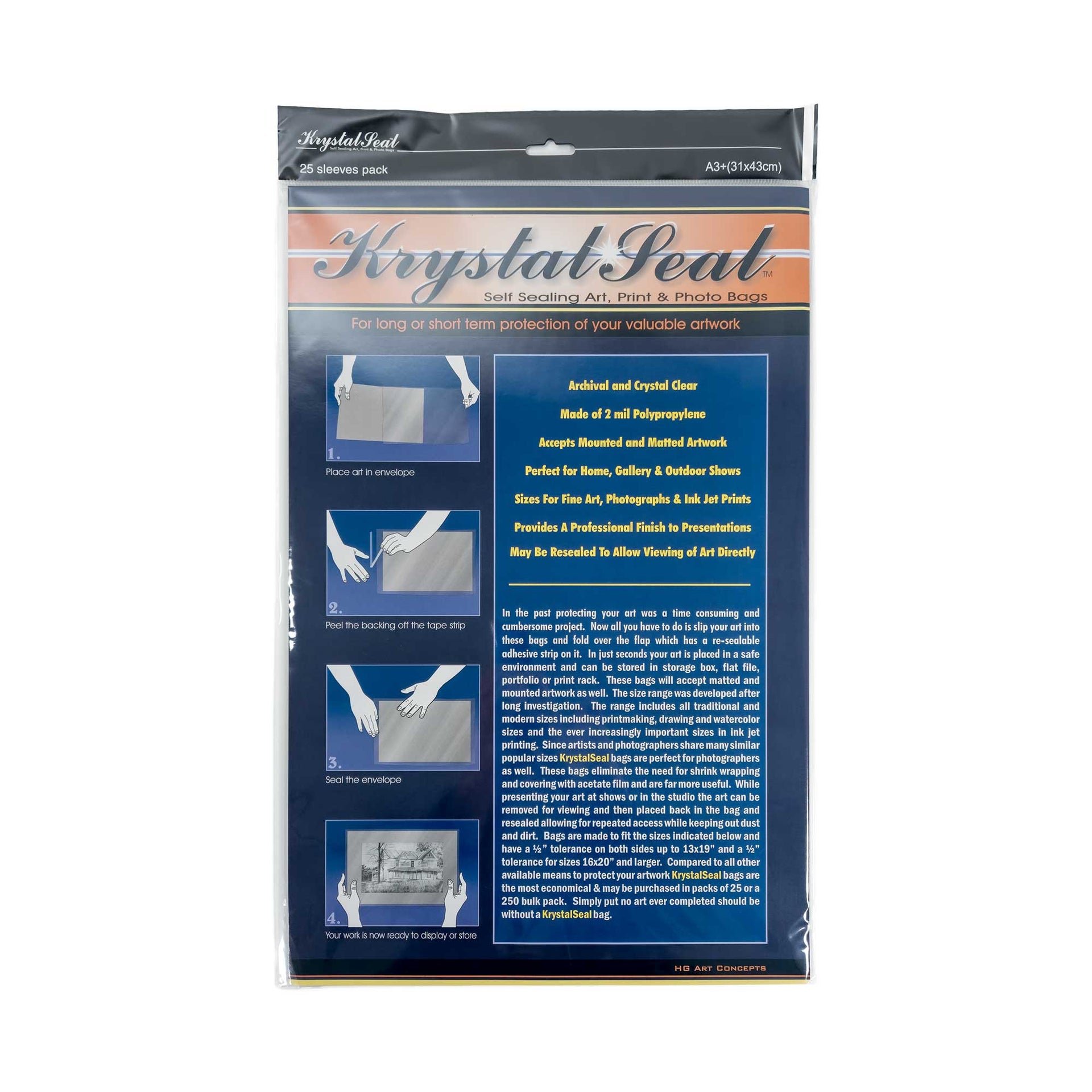 Crystal Clear Bags Plastic Bags For Art Prints Krystal Seal Self