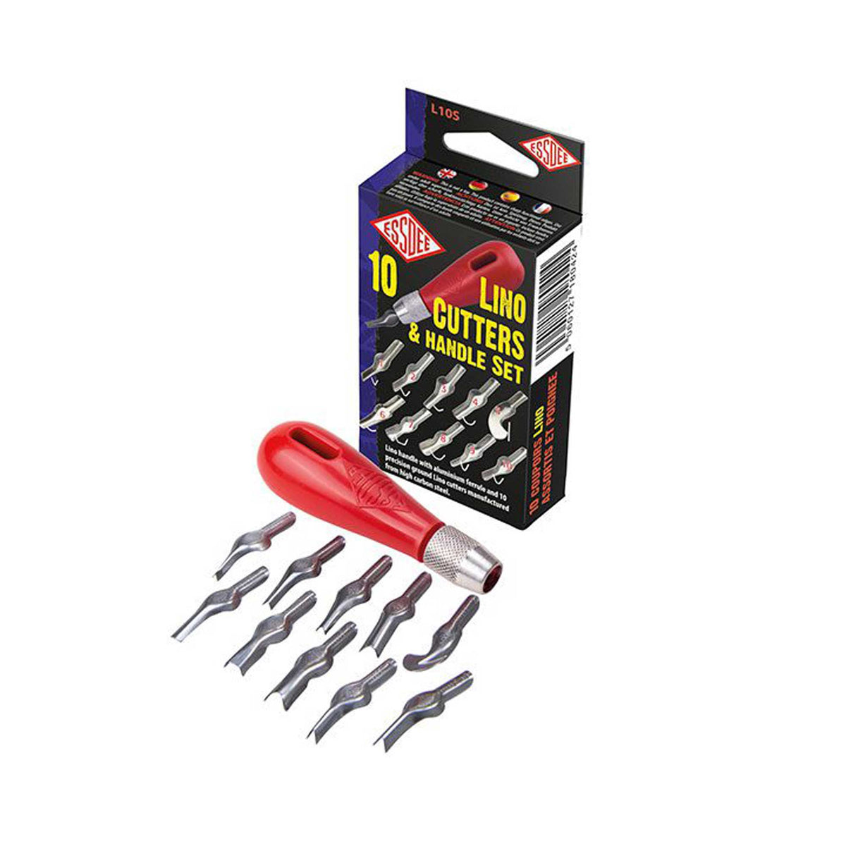 Essdee Lino Cutters and Handle Set (10 Cutters)
