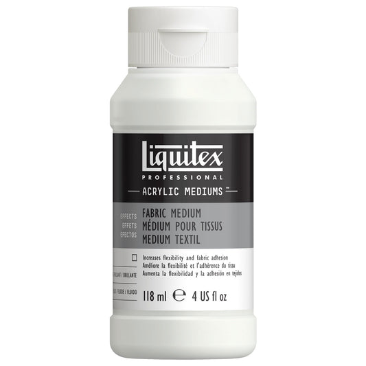 Liquitex Acrylic Fabric Medium enhances the workability of acrylic paint on fabric