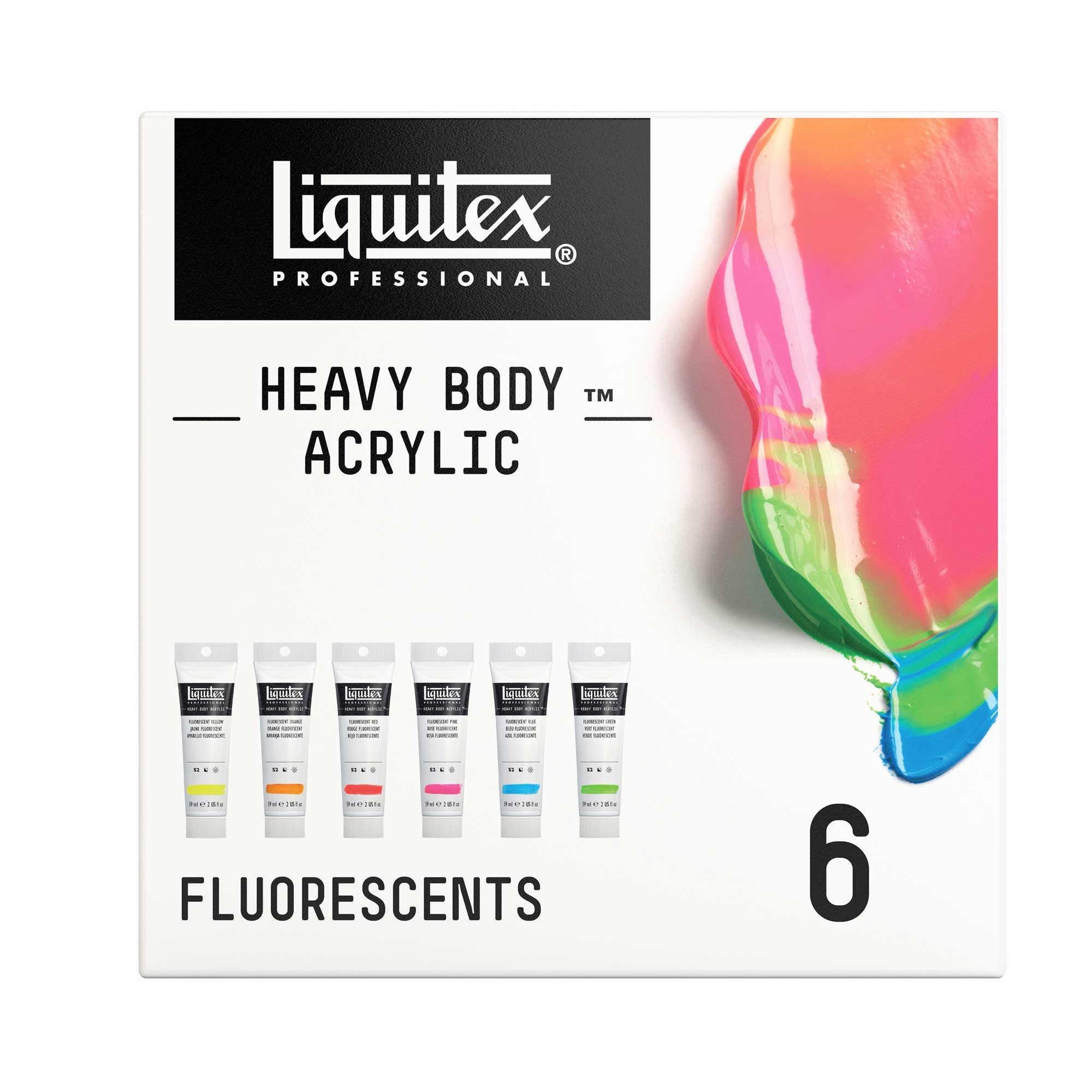 Liquitex Heavy Body Acrylic Fluorescent Set 6 x 59ml tubes