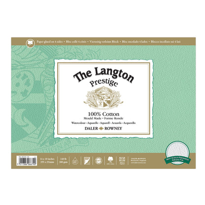 Daler-Rowney Langton Prestige Watercolour Block - 300gsm / 140lb - Cold Pressed (NOT) - 12 Sheets