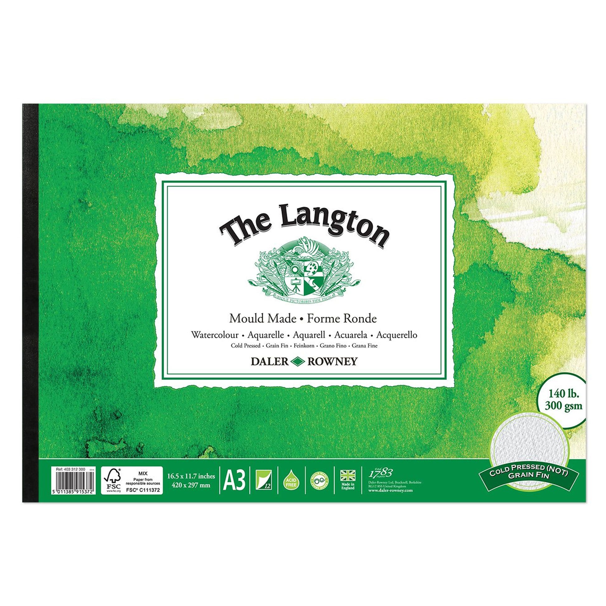 Daler-Rowney Langton Watercolour Pad 'NOT' (Cold Pressed) - A3