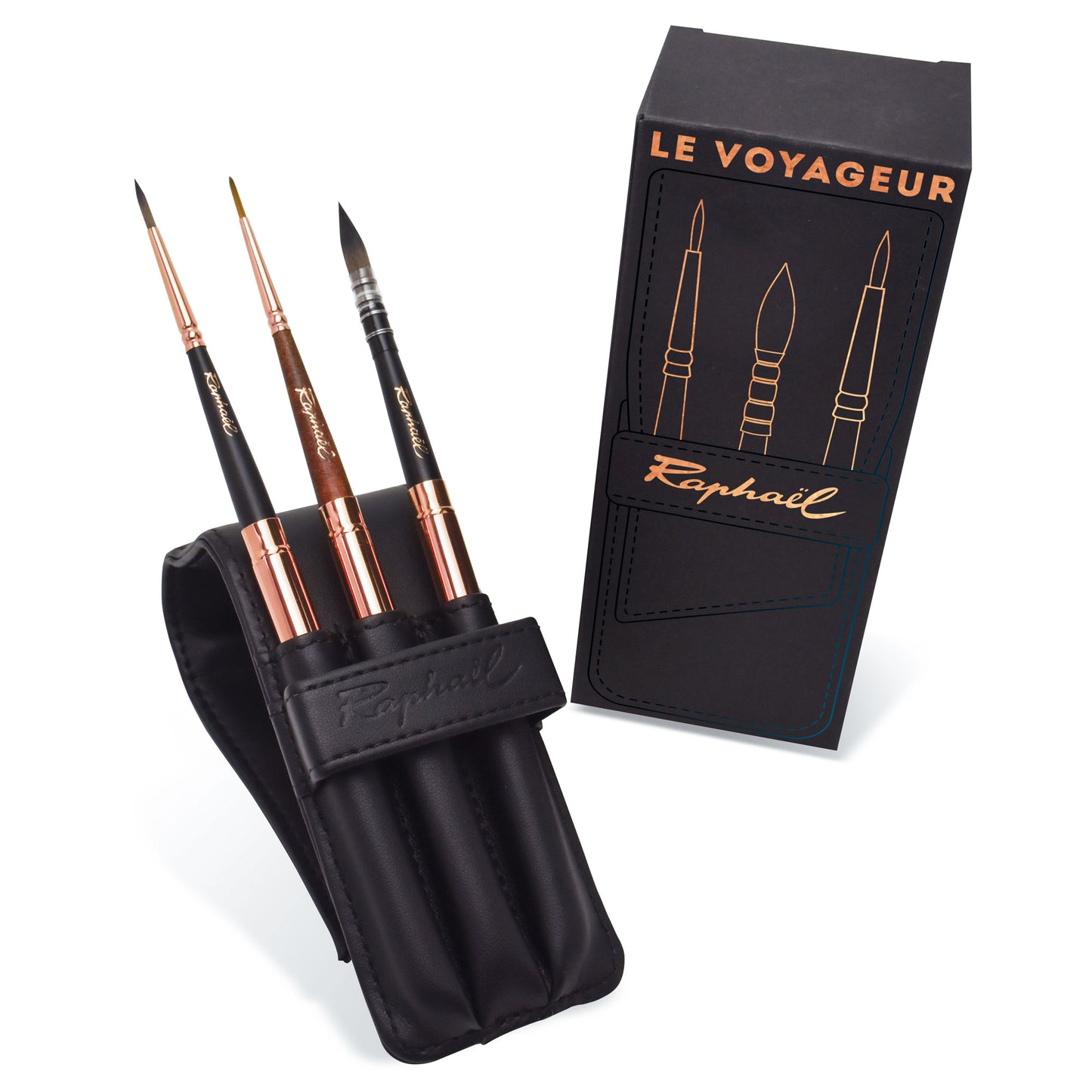 Raphael Le Voyageur Travel Brushes - Pouch and Packaging