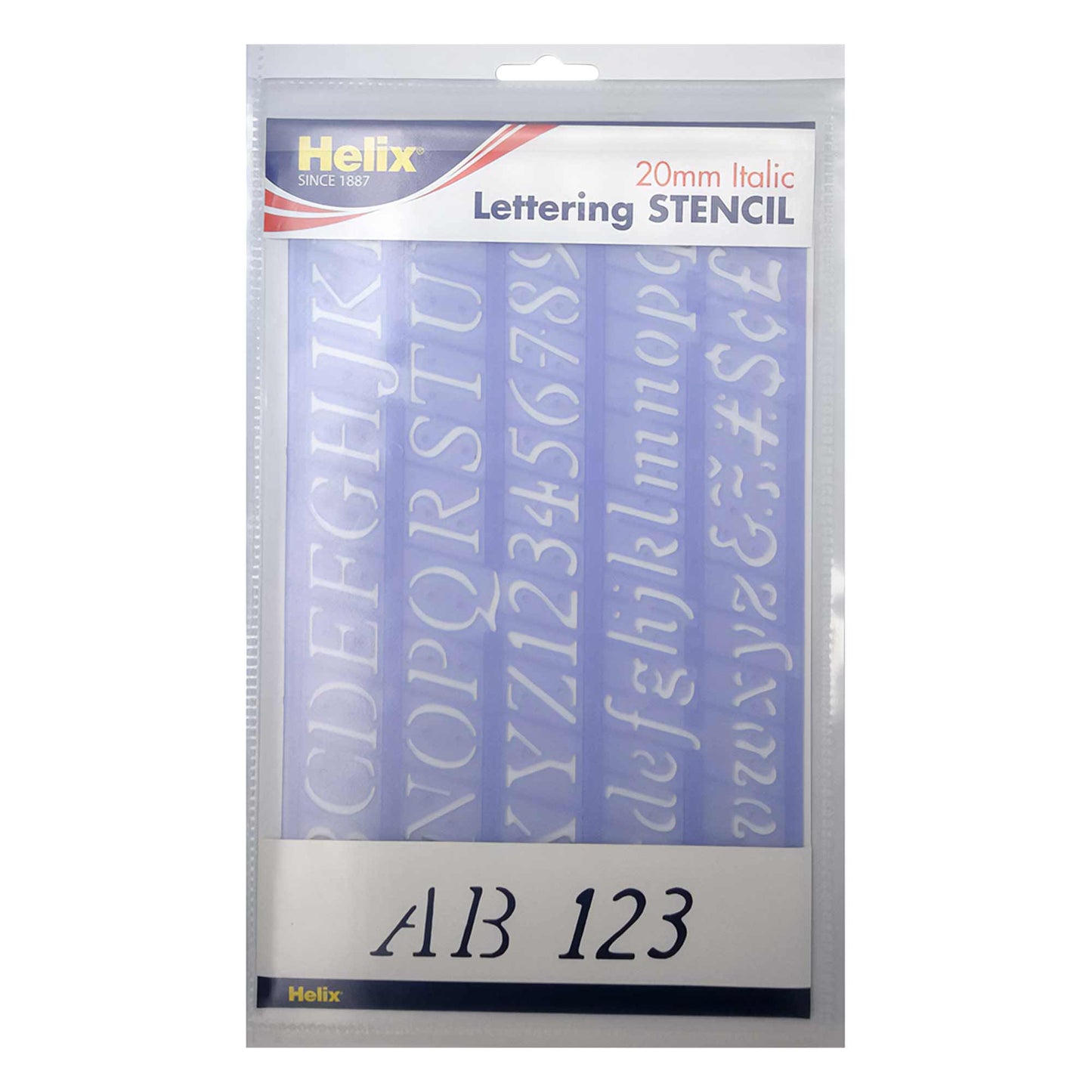 Helix Lettering Stencils - 20mm, Italic