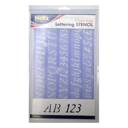 Helix Lettering Stencils - 20mm, Italic