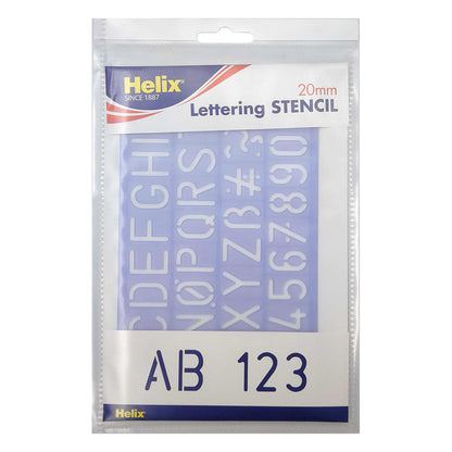 Helix Lettering Stencils - 20mm, Standard