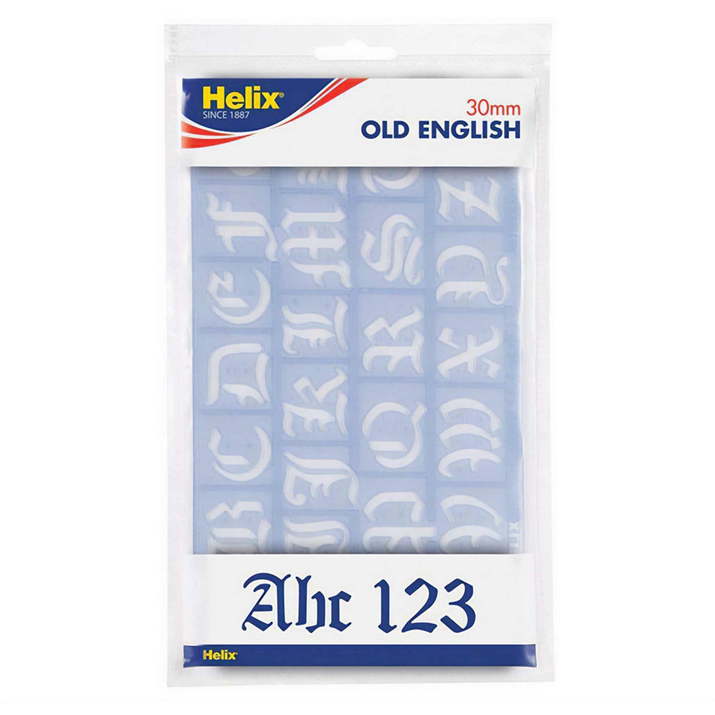 Helix Lettering Stencils - 30mm, Old English