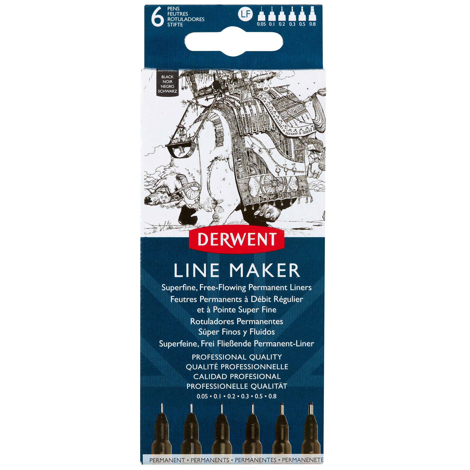 Derwent Line Maker - Set of 6 Black