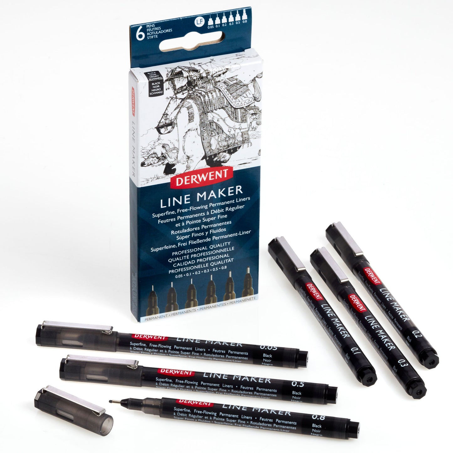 Derwent Line Maker - Set of 6 Black