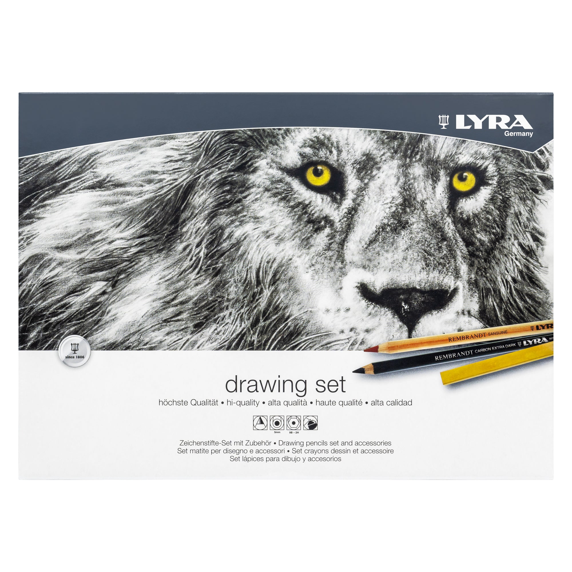 Lyra Rembrandt Drawing Pencils Set and Accessories - Front of the box