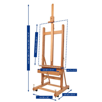 Mabef M05 Studio Easel Dimensions
