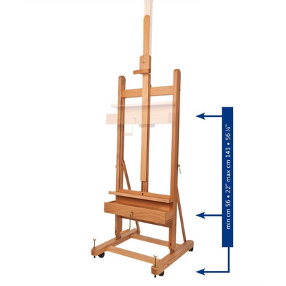 Mabef M05 Studio Easel Adjustment Dimensions
