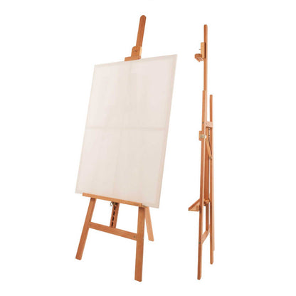 Mabef M13 Lyre Easel holding a canvas (not included)