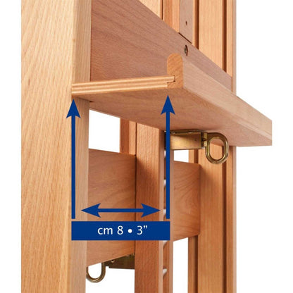 Mabef M19 Beech Double Sided Studio Easel Canvas Holder Closeup