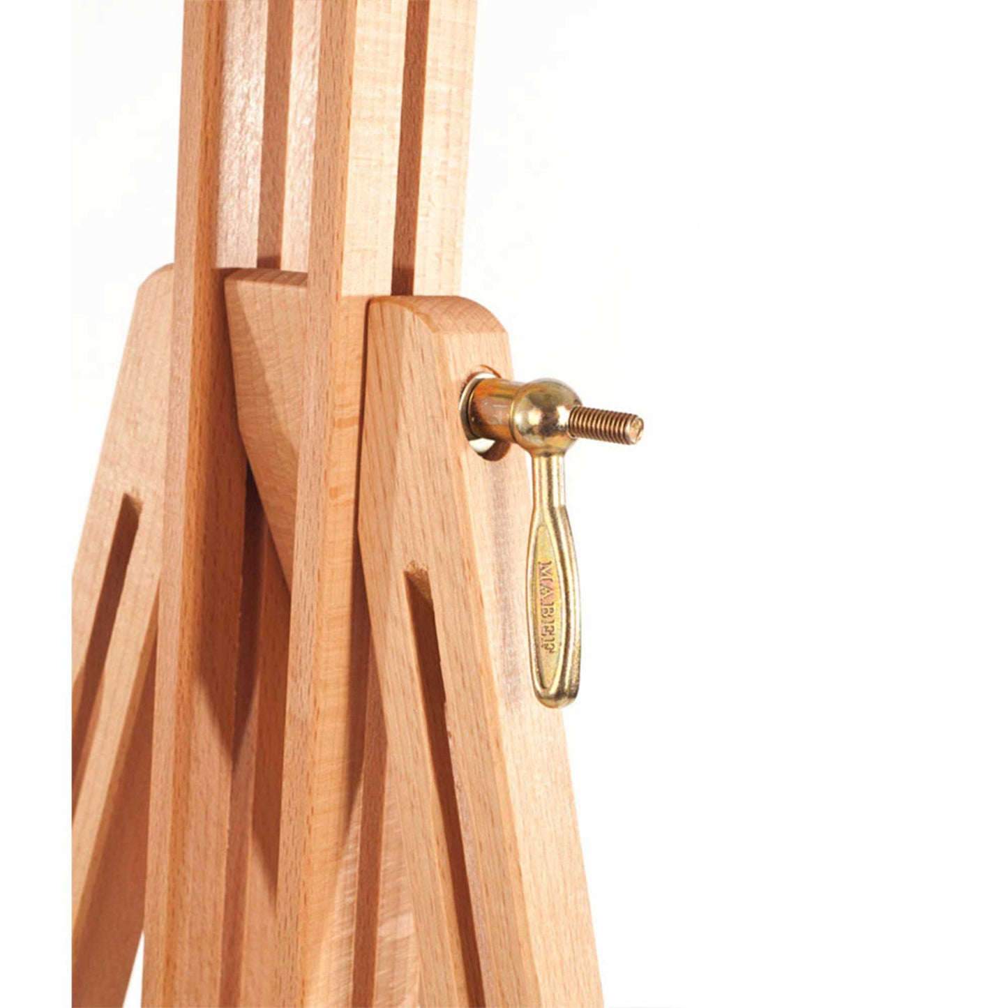 Mabef M29 Wooden Field Easel Handle Closeup