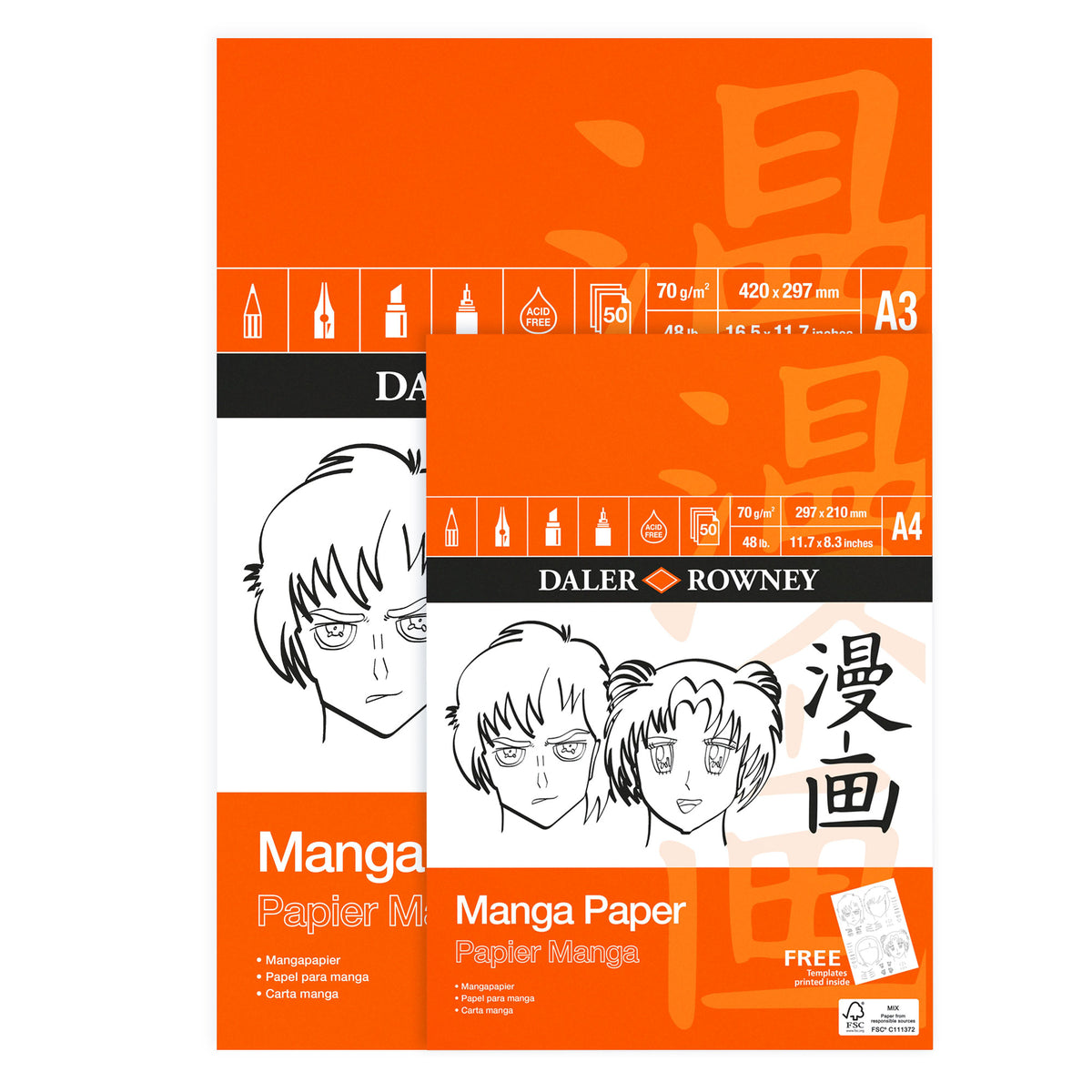 Daler-Rowney Manga Pads - 70gsm - 50 Sheets