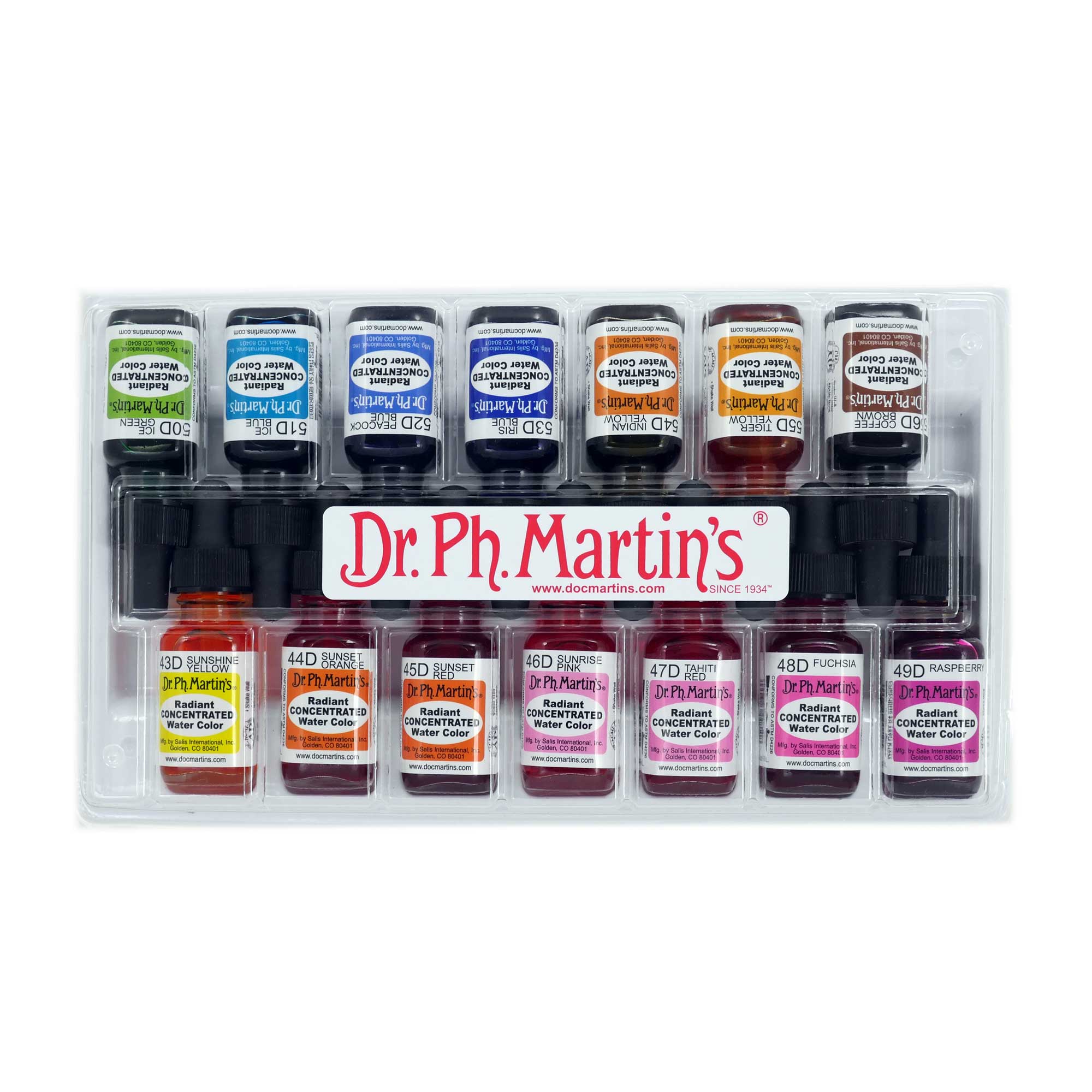 Dr. Ph. Martin's Radiant Concentrated Watercolour Ink - Set D