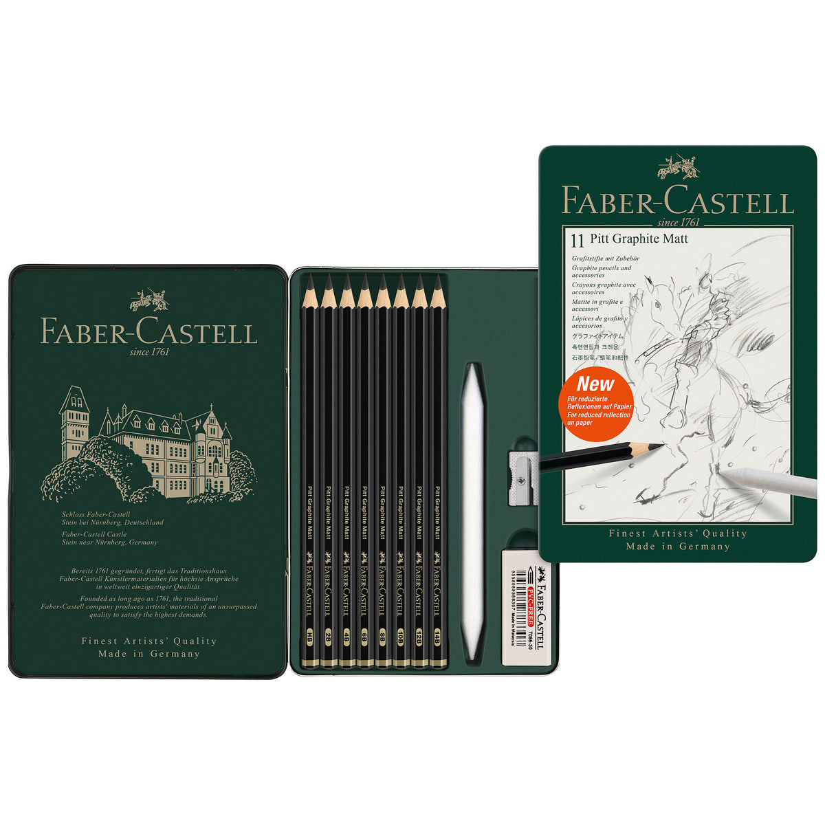 Faber-Castell Pitt Graphite Matt Pencils Tins - Set of 11